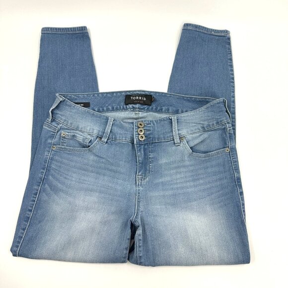 Womens Torrid Premium High Rise Light Wash Blue Jeggings - Picture 2 of 9